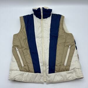 Vintage 80s Saxony Puffer Vest Zip Up Quilted Men’s Size MEDIUM MADE IN KOREA